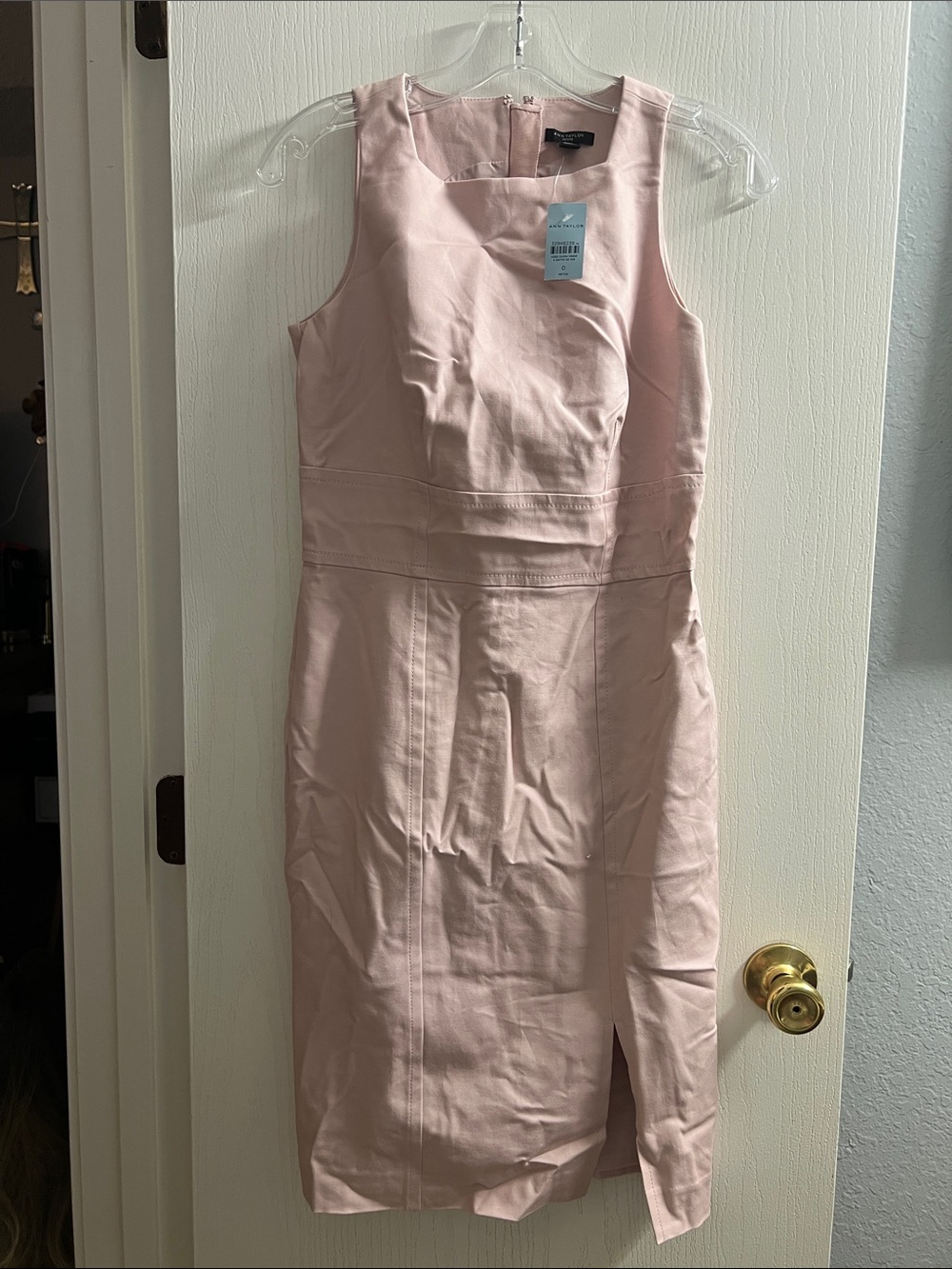Ann Taylor Pale Pink Sleeveless Sheath Dress